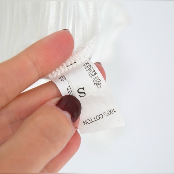 Amazon Matching Set Plisse Button Down Shirt and Wide Leg Pants White Women's S - Picture 9 of 10